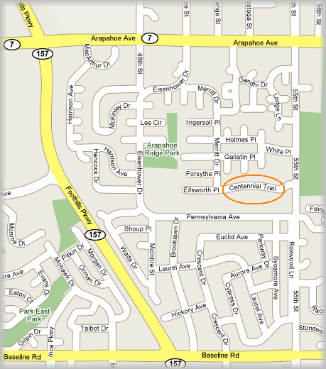 Google map of Centennial Trail